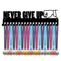 ราคา Beebeecraft Never Give Up Medal Holder Display Hanger Rack Sports Metal Wall Mount with 20 Hooks Hang Over 60 Medals Champions Gymnastics Running Marathon Soccer Black 15 7 x 4 8inch (22449424607)