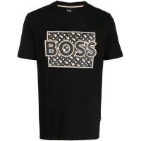ราคา Hugo Boss Mens Tiburt 353 Black Logo Crew Neck Tshirt (19420764170)