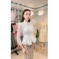 ราคา เสื้อลูกไม้อิตาลี ทรงเจ้านาง ลูกไม้เอวระบาย (22206743171)