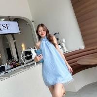 ราคา I13 เดรสสายผูกคอโบว์หลัง โชว์หลัง ลำลอง (21938797675)