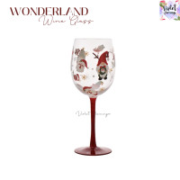 ราคา Violet Flamingo Santa Wine Glass แก้วไวน์ แก้วน้ำลายซานต้า Wonderland Collection Christmas Glass (23084072159)