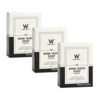 ราคา 3 ก้อน Wink White Soap สบู่วิงค์ไวท์ สีขาว ผสมกลูต้า น้ำนมแพะ ทำความสะอาดผิว ปรับผิวกระจ่างใส 80 g (19470007181)