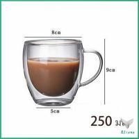ราคา แก้วกาแฟทนความร้อนสองชั้น ถ้วยใส ถ้วยเครื่องดื่มน้ำร้อน น้ำเย็น แก้วคู่ แก้วมีหูจับ กระจก มีสินค้าพร้อมส่ง glass Eliana (12923219547)