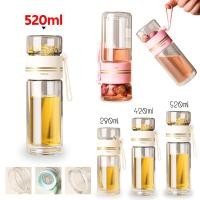 ราคา 420ml 360ml กระบอกน้ำชา กระบอกชงชา กระจกสองชั้น ขวดชาพร้อมตัวกรอง แก้วกรองชาร้อน กระบอกชงชา แก้วชงชา กระบอกชงชาพกพา แก้วแยกกากชา ถ้วยกรองชา (22575139961)