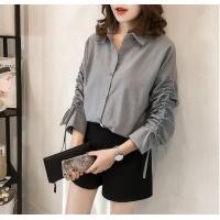 ราคา เสื้อเชิ้ตแต่งช่วงแขน ทำงาน สไตล์เกาหลี ออฟฟิศ ราคาถูก (21420912745)