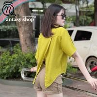 ราคา Nabee queeny เสื้อครอป ผ่ากลัง สวยๆ เก่ๆ เชิ้ตแขนสั้น งานป้าย fantasy (22275171841)
