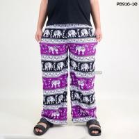 ราคา pb916 กางเกงขายาว ไซส์ใหญ่ ทรงขากระบอกใหญ่ พิมพ์ลายช้าง ผ้าไหมอิตาลี (23085915349)