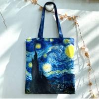 ราคา Van Gogh Starry Night Canvas Bag กระเป๋าสะพายไหล่เดี่ยว นักเรียน Study Bag Handbag Shopping Bag ศิลปะ Tote Bag For Youth (22206408912)