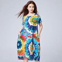 ราคา สไตล์โบฮีเมียน หลวม Fit Midi เดรส สําหรับ พลัสไซส์ ผู้หญิง ฤดูร้อน แฟชั่นใหม่ ผ้าฝ้าย ผ้าลินิน แขนสั้น เดรส มีกระเป๋า (22714949006)