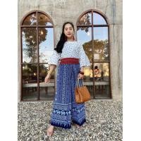 ราคา ส่งฟรี กางเกงผ้าไทย ทรงแพนเค้กแหวกหน้า ขากระบอกใหญ่ใส่สบาย ผ้าฝ้ายเชียงใหม่ (20621517861)