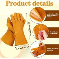 ราคา แนววินเทจสีเหลือง ถุงมือเชื่อมแบบพิเศษที่จําเป็นสําหรับช่างเชื่อม ทําจากหนังวัวทนอุณหภูมิสูงและป้องกันการลวก (22916934284)