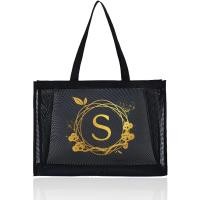 ราคา กระเป๋าสะพายไหล่ ช้อปปิ้ง ถุงเก็บตาข่าย กระเป๋าถือ ผู้หญิง กระเป๋าสตางค์ Mesh Shopping Bag Wreath Printing Series (22445967300)