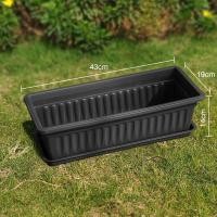 ราคา กระถางปลูกต้นไม้ กระถางรางยาว มีถาดรอง ตกแต่งระเบียง กระถางต้นไม้พลาสติก ทรงยาว ทนทาน (22979517131)