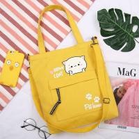 ราคา newgalleryshop N1131 D3กระเป๋าผ้าน้องแมวเหมียวหน้ากลม (1394636476)