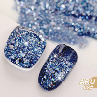 ราคา สีเจล สีทาเล็บ งานกากเพชร คัดเกรด สวยๆ ARU SET แบรนด์ AS (19354273528)