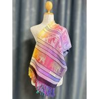 ราคา ผ้าพันคอ ผ้าคลุมไหล่ ผ้าลายช้างสีรุ้ง พร้อมส่ง (16604623668)