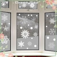 ราคา แท่งเกล็ดหิมะแวววาวฟิล์มหน้าต่างสติ๊กเกอร์แบบคงที่สติ๊กเกอร์ติดกระจก37ชิ้นลายคริสต์มาสทะเลสีเขียว (23059109633)