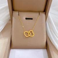 ราคา สร้อยคอจี้รูปหัวใจ2ดวง สร้องเงินทอง เครื่องประดับของผู้หญิง สไตล์เกาหลี (22787856496)