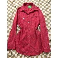 ราคา เสื้อเชิตแขนยาวสีชมพู บานเย็นลายหัวใจ ปักรูปหมี (22445878999)