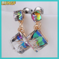 ราคา LIJINGF ต่างหูคริสตัลพลอยเทียมต่างหูสตั๊ดเพทายเครื่องประดับเจ้าสาวสำหรับงานแต่งงานของผู้หญิง (22482937416)