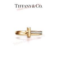 ราคา Tiffany and Co ทิฟฟานี่ t T1 กุหลาบทองครึ่งฝังเพชรแหวน 18k ทอง T1 แคบแหวนแทรกรอบเพชรสดใสและเพชร Pavé tiffany t T1 Ring in Rose Gold with Diamonds T1 Narrow Ring in 18k Gold Pavé Diamonds (22932465104)