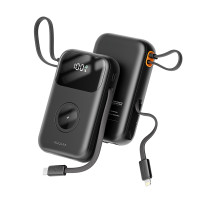 ราคา Kuulaa แบตสำรอง 10000mAh Power Bank 22 5W Fast Charge LED Display Built in L C for iPhone 16 15 14 13 Series สายชาร์จในตัว พาวเวอร์แบงค์ PowerBank for Samsung Huawei Xiaomi Phone Magnetic Wireless Cha