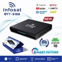 ราคา INFOSAT กล่อง INFOSAT Android10 OTT S168 ต่อไวไฟดูทีวีได้เลย โหลดแอพเพิ่มผ่าน play store ได้ (11845943323)