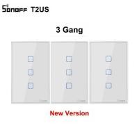ราคา 1 3pcs Sonoff T2 US 1 2 3 Gang Wifi Light Touch Switch 220V Wall Wireless Smart Switch 433 RF Remote Control Work FOR Alexa Power Points Switches Sav (20401833297)