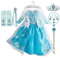 ราคา 901 เด็กเจ้าหญิงเอลซ่าชุดกระโปรงแขนยาวเสื้อเลื่อม Cape Snow Queen ปาร์ตี้วันเกิดเด็กสาวเสื้อผ้าฮาโลวีนคริสต์มาส Frocks (22661998506)
