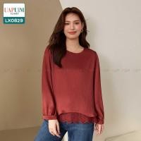 ราคา LX0829 เสื้อแขนยาว สาวอวบ เสื้อคอกลมแขนยาว ดีไซน์เรียบหรูแต่แฝงความหวาน ด้วยดีเทลกระดุมเม็ดเดียวที่คอและปลายแขน เสื้อผ้าพลัสไซส์ เสื้อผ้าสาวอวบ คุณภาพพรีเมี่ยม เสื้อ แขน ยาว คน อ้วน เสื้อ เชิ้ต แขน ย 