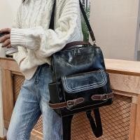 ราคา Retro Large Capacity ผู้หญิง กระเป๋าเป้สะพายหลัง ทันสมัย หลากหลาย นักเรียน Bookbag Double Shoulder สายคล้อง ซิป ปิด สไตล์ลำลอง (22277691707)
