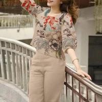 ราคา Celmia ZANZEA แฟชั่นสำหรับผู้หญิงเสื้อชุดวอร์มพิมพ์ลายลายดอกไม้โบฮีเมียนและชุดจั๊มสูทแบบกางเกง 15 (21304421868)