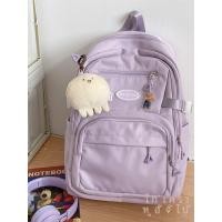 ราคา ความจุขนาดใหญ่ สีม่วง กระเป๋านักเรียนสําหรับเด็กผู้หญิง สไตล์เกาหลี กระเป๋าเป้สีล้วนเหมาะสําหรับนักเรียนมัธยมต้น (17545355427)