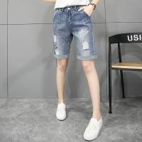 ราคา Celana Denim Longgar หลุมของยีนส์ขาสั้นสำหรับสตรีมาใหม่ล่าสุดฤดูร้อนเอวสูงกางเกงขนาดกลางๆบางขนาดพิเศษ (21210470921)