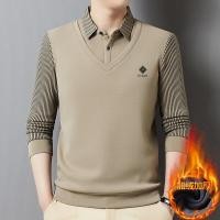 ราคา Pierre Cardin Mens ทันสมัย ลำลอง บุด้วยผ้าฟลีซ เสื้อโปโล Dragon Year New Years High end แขนสามส่วน เสื้อยืด (23010941016)