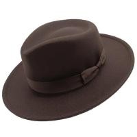 ราคา INDIANA JHONES Cowboy Hats Mens Vintage Coffee Felt Wide Brim Fedoras Hats For Men Women Fedora Swanowing (20768131100)
