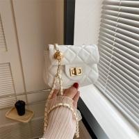 ราคา Mini Commuter ผู้หญิง กระเป๋าสะพายข้างสายโซ่ นุ่ม พื้นผิวล็อคสีล้วนปิดหัวเข็มขัดรูปทรงสี่เหลี่ยมแนวนอน ลำลอง กระเป๋าสะพายไหล่เดี่ยว (22258679973)