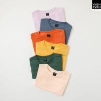 ราคา YuenPuen เสื้อยืดแขนสั้นผ้าฝ้าย 100 คอกลม 6 สี ดํา เทา อิฐ ส้ม ขาว เขียว ชมพู (22971775939)