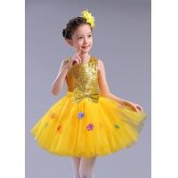 ราคา การแสดงเด็กสไตล์เจ้าหญิง เดรส อ้วน กระโปรง ชุดนักร้องบนเวทีสีเหลืองสําหรับการแสดงโรงเรียนอนุบาลเด็กชายและเด็กหญิง (22578246415)