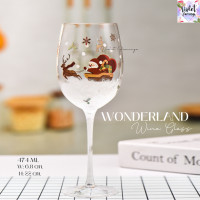 ราคา Violet Flamingo Santa Wine Glass แก้วไวน์ แก้วน้ำลายซานต้า Wonderland Collection Christmas Glass (23084072158)