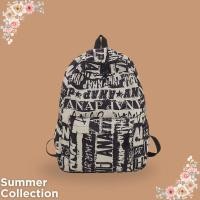 ราคา กระเป๋าเป้สะพายหลัง ลายอักษร ลวดลายสไตล์วินเทจ สะพายแล้วเท่ พร้อมส่ง 4 แบบ (22923426464)