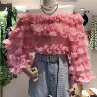 ราคา เสื้อเชิ้ตแขนยาว ผ้าชีฟอง เปิดไหล่ แต่งระบาย อเนกประสงค์ แฟชั่นแฟรี่ สําหรับผู้หญิง (19891734289)