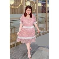 ราคา 224 R ชุดเดรสสาวอวบ ชุดออกงานสาวอวบ ผ้าลูกไม้แก้วอย่างดีมีซับใน ชุดเดรสชายระบาย (16951222272)