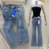 ราคา กางเกงยีนส์ กางเกงยีนส์ขาม้า เอวสูง กางเกงยีนส์ผ้ายืด งานแต่งปลายขา ขาม้า รัดรูปทรงสวย สไตล์เกาหลี จัดส่งในไทยจ้า (23092405038)