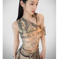 ราคา เสื้อกล้ามผู้หญิงแบบสั้นเปิดไหล่ข้างเดียวสำหรับฤดูร้อน (22809714504)