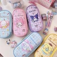 ราคา Sanrio กล่องปากกาหนังความจุขนาดใหญ่กล่องดินสอ PU กันน้ำเครื่องเขียนในโรงเรียนกระเป๋าเก็บของ (22203298053)