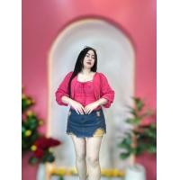 ราคา เสื้อสาวอวบร้านแป้งแฟชั่น อก38 46 ยาว19 แขนยาว20 รอบแขน18 24นิ้ว ผ้าร่อง รุ่นเย็บติดแขนยาว (23052694863)