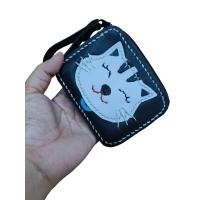 ราคา กระเป๋าสตางค์หนังแท้ แมวเหมียว งานแฮนด์เมด ขนาด 4 4 3 4 0 6 นิ้ว (22771110910)