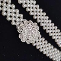 ราคา เข็มขัดไข่มุก เข็มขัดดอกไม้ทอโซ่มุก เข็มขัดมุกเทียม ยืดหยุ่น สำหรับผู้หญิง เข็มขัดมุกแก้บนพี่สาว (22152371693)