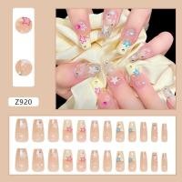 ราคา เล็บปลอมยาว 24 ชิ้นสั้นเล็บปลอมทองเงาหัวใจเล็บปลอม DD920 (22864540522)
